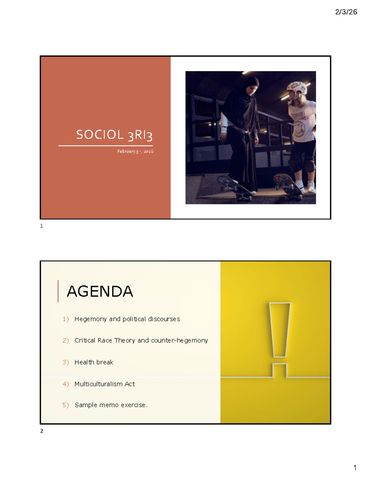 SOCIOL 3RI3 Lecture Notes - Hegemony, Political Culture & CRT (Feb 3 ...
