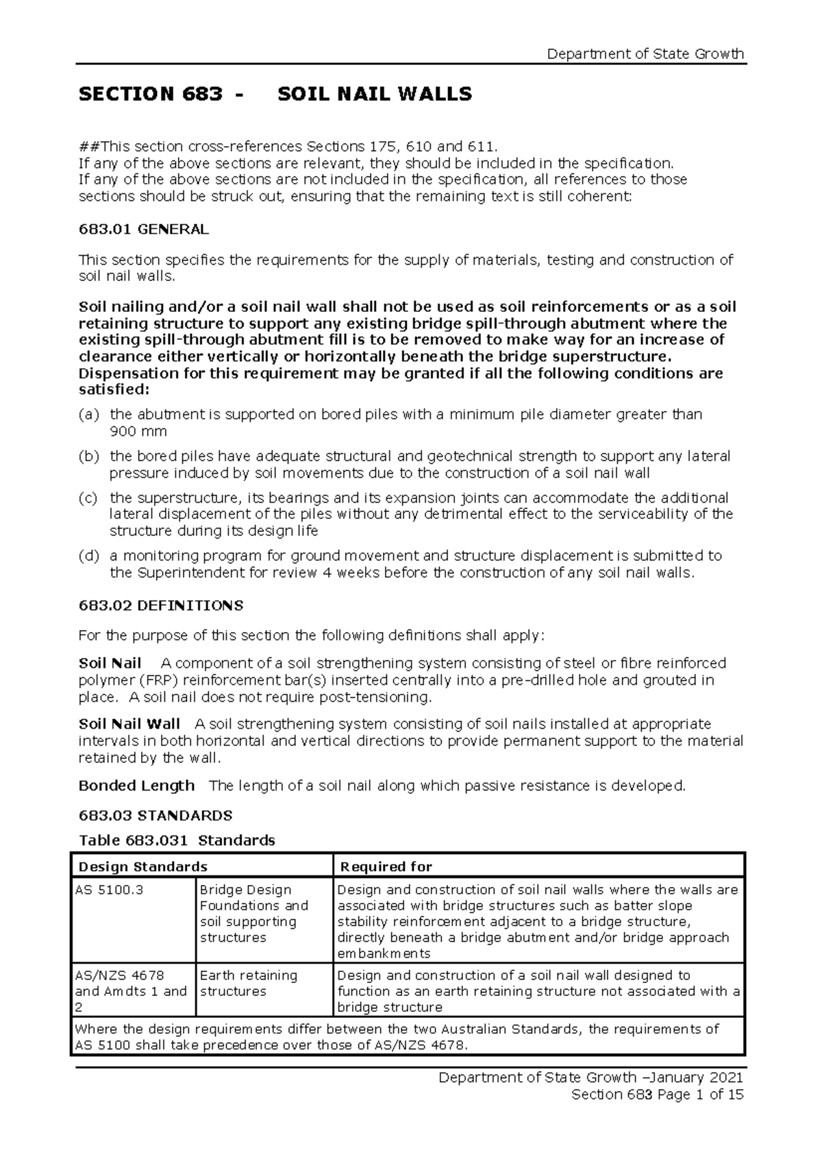 Sec683 - Soil Nail Wall Construction & Standards Overview - Studocu