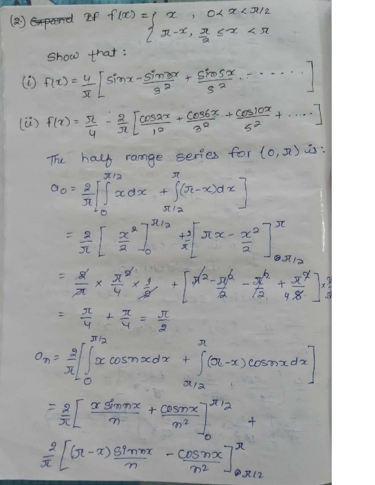 Fourier Series Analysis and Half-Range Expansions (MATH 301) - Studocu