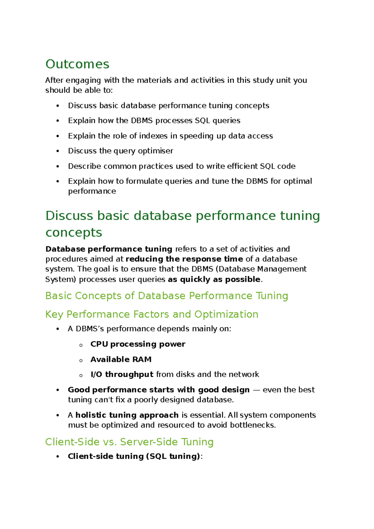 CMPG 321 SU2 - Database Performance Tuning Concepts and Techniques ...