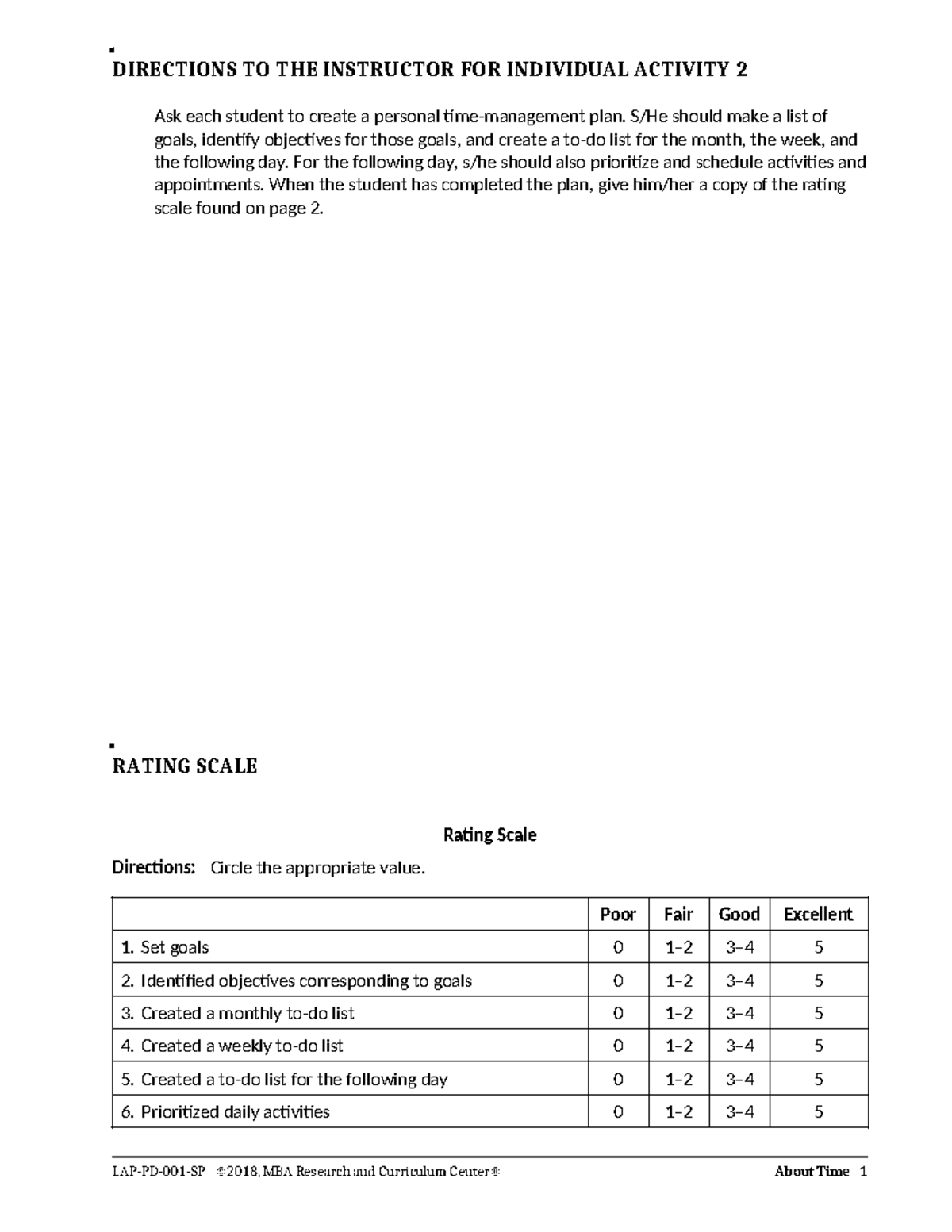 PD1+Individual+Activity+2 - DIRECTIONS TO THE INSTRUCTOR FOR INDIVIDUAL ...
