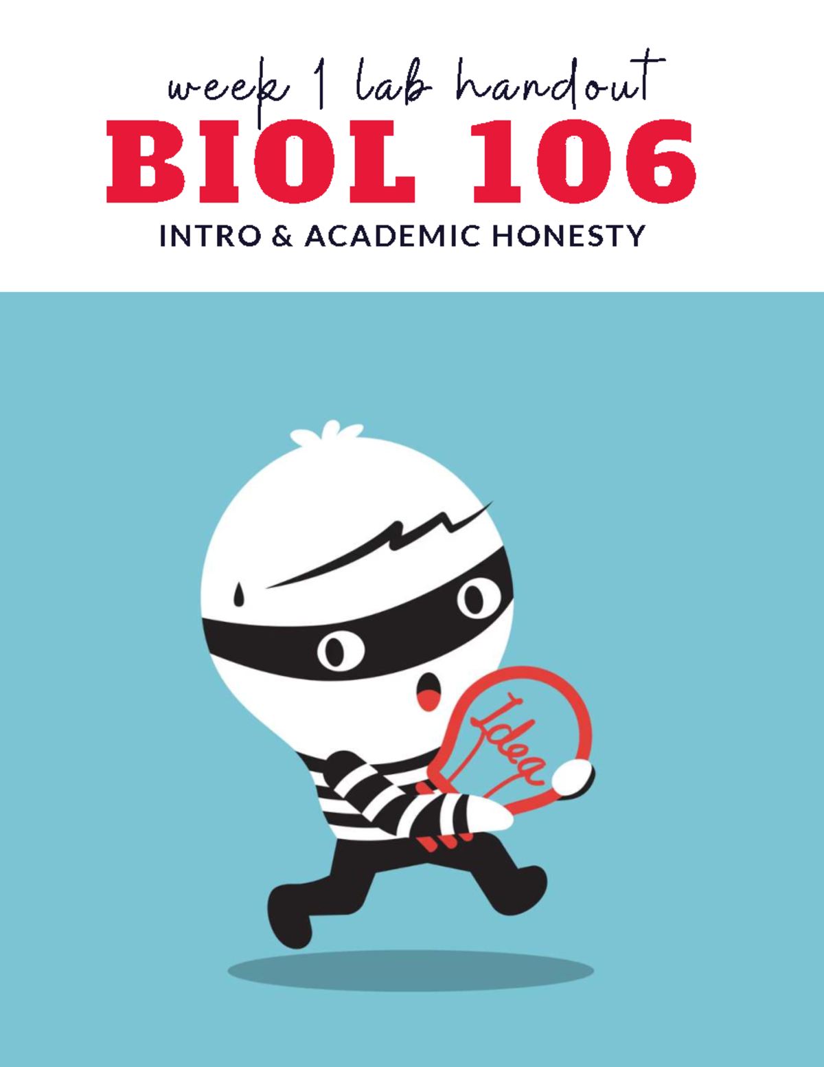 BIOL106 wk1 handout Academic Honesty fillable - BIOL 106BIOL 106 INTRO ...