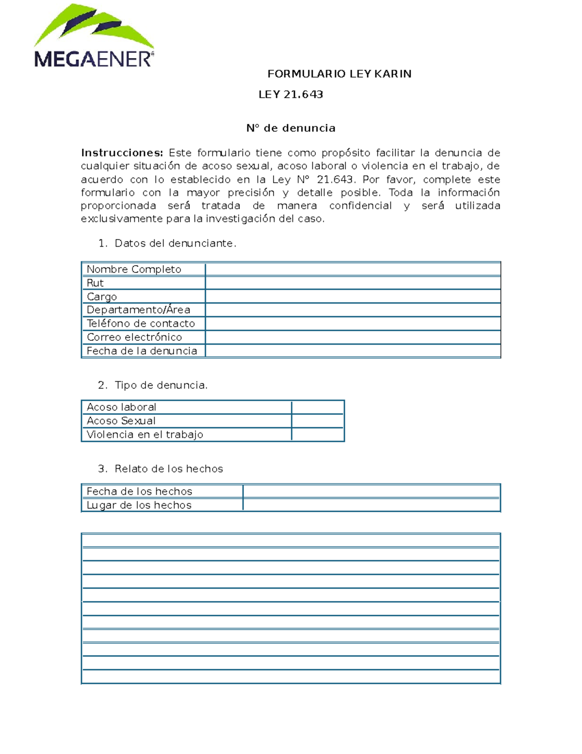 Formulario Uniforme De Denuncia De Delitos SECRETARíA DE SEGURIDAD