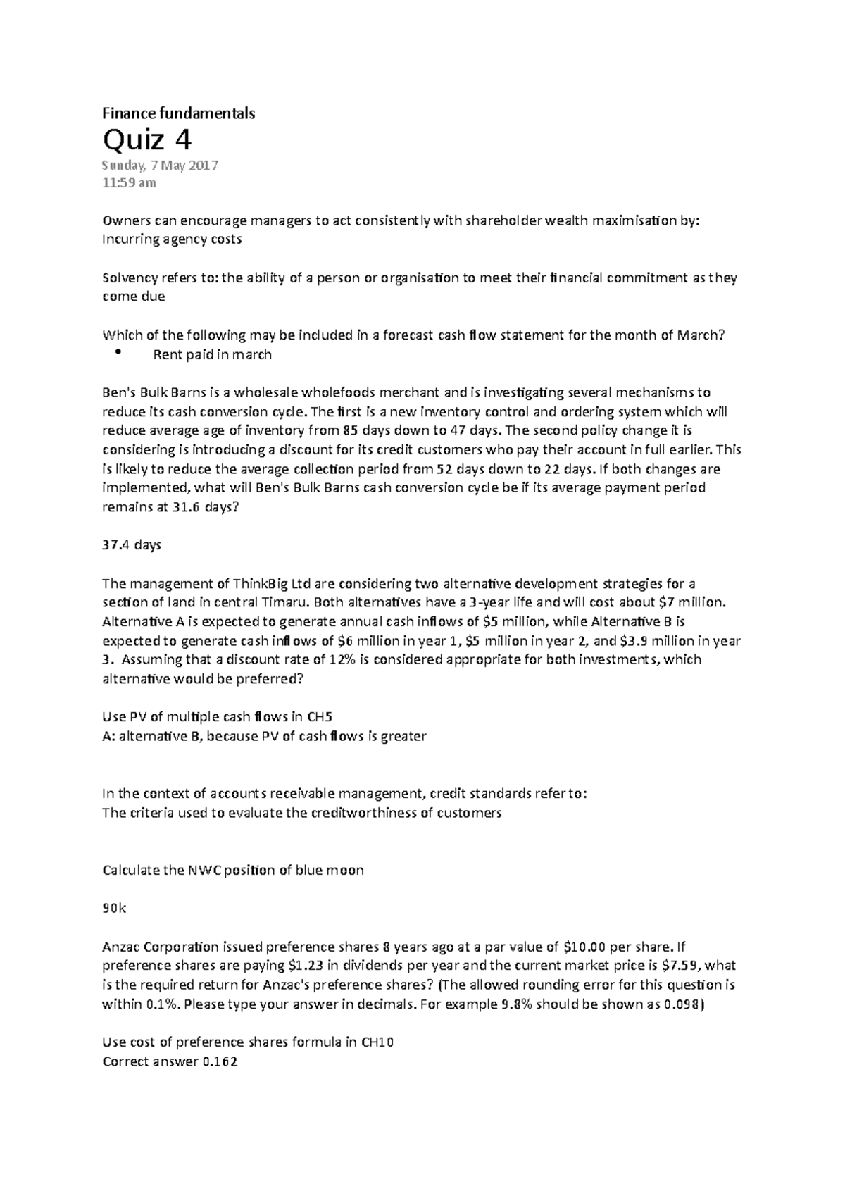 FIN 101 - Lecture Notes on Finance Fundamentals and Concepts - Studocu
