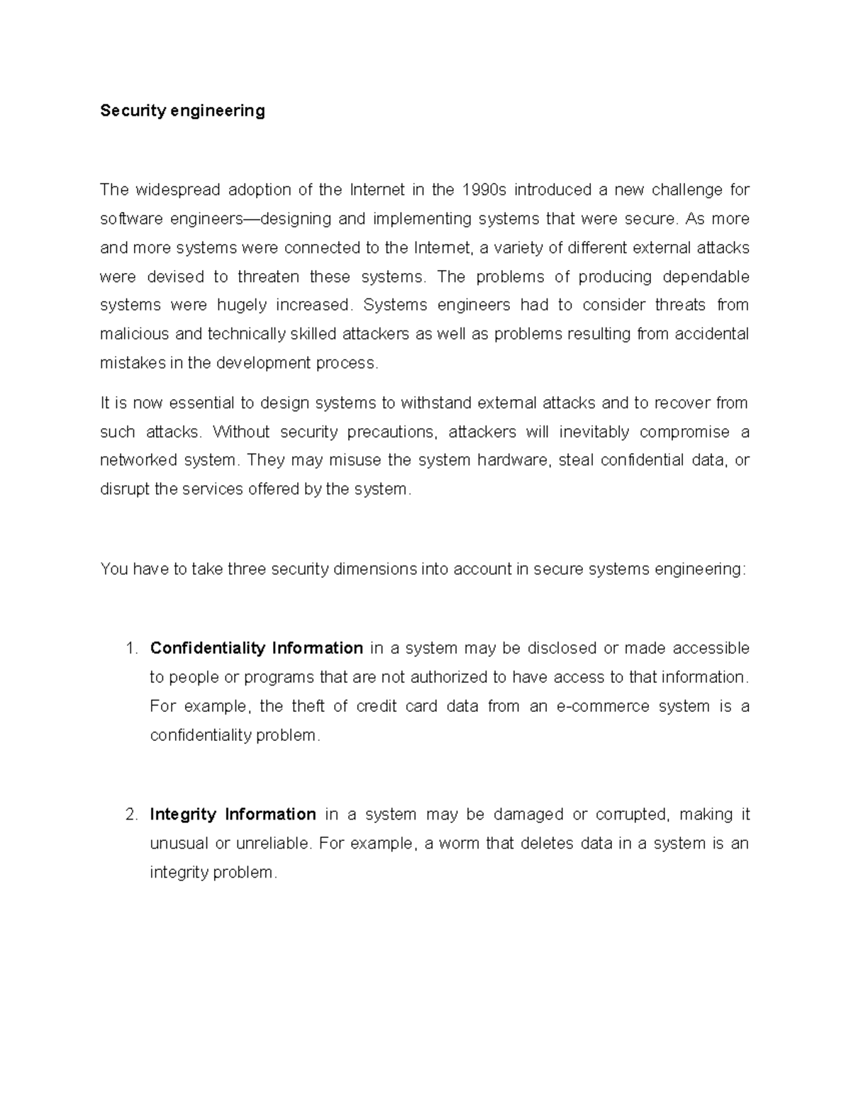 Security engineering - As more and more systems were connected to the ...