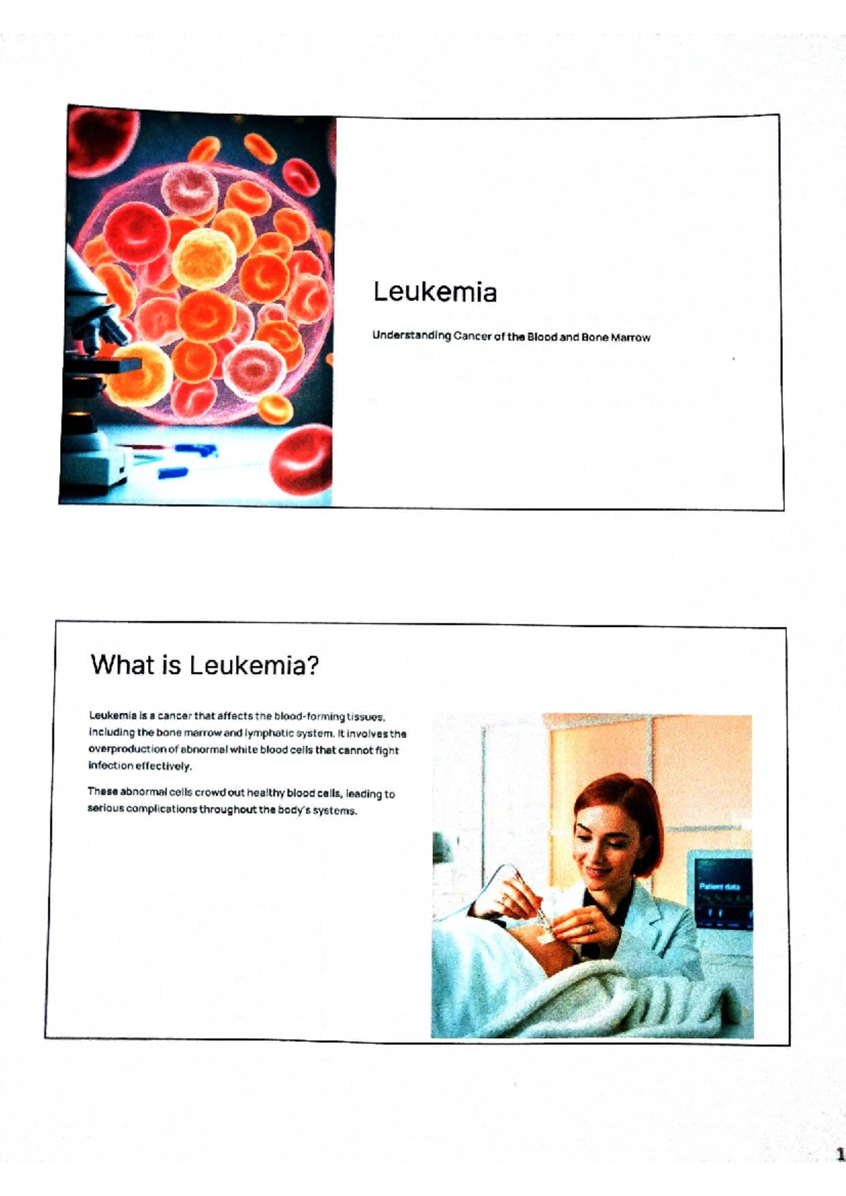 Leukemia: Understanding Blood Cancer - Course Code: NUR 101 Final Exam ...