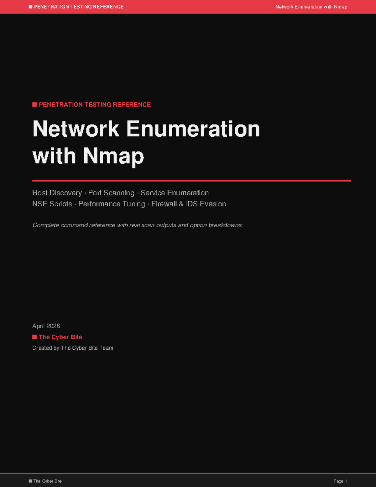PENETRATION TESTING REFERENCE: Nmap Network Enumeration Guide - Studocu