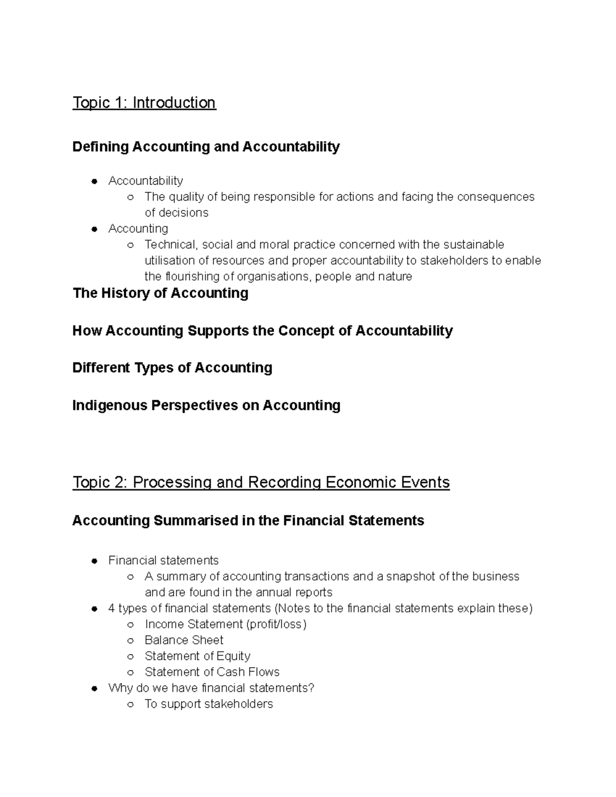 22108 Accounting and Accountability - Comprehensive Study Notes - Studocu