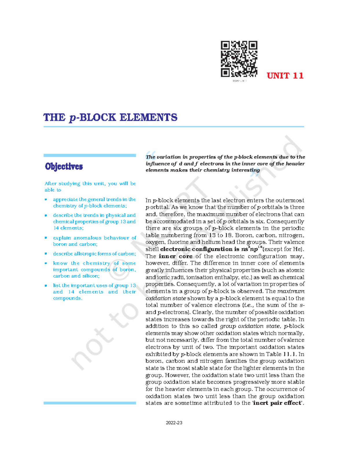 Kech204 - Unit 11: The p-Block Elements and Their Properties - Studocu
