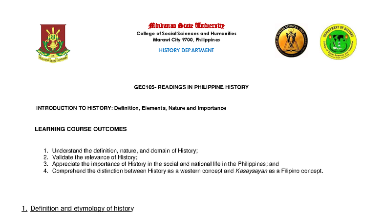 HIST 101: Introduction to History - Definition, Nature, and Importance ...