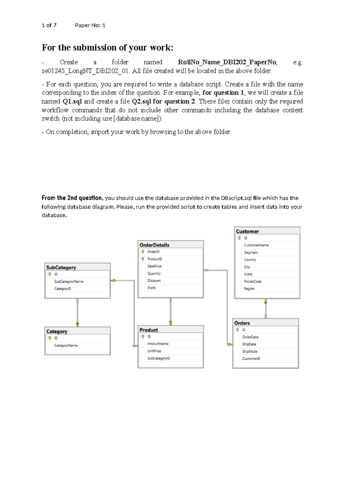 DBI202 Paper 1: SQL Scripts for Database Creation and Queries - Studocu