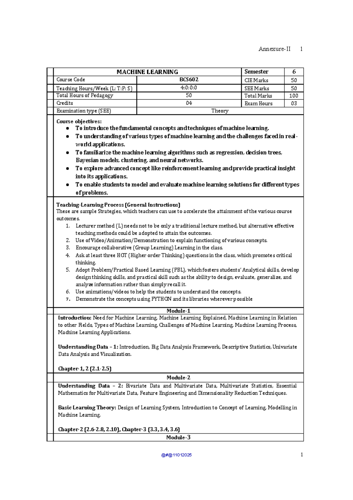 Machine Learning Syllabus Overview - BCS602 Semester 6 - Studocu