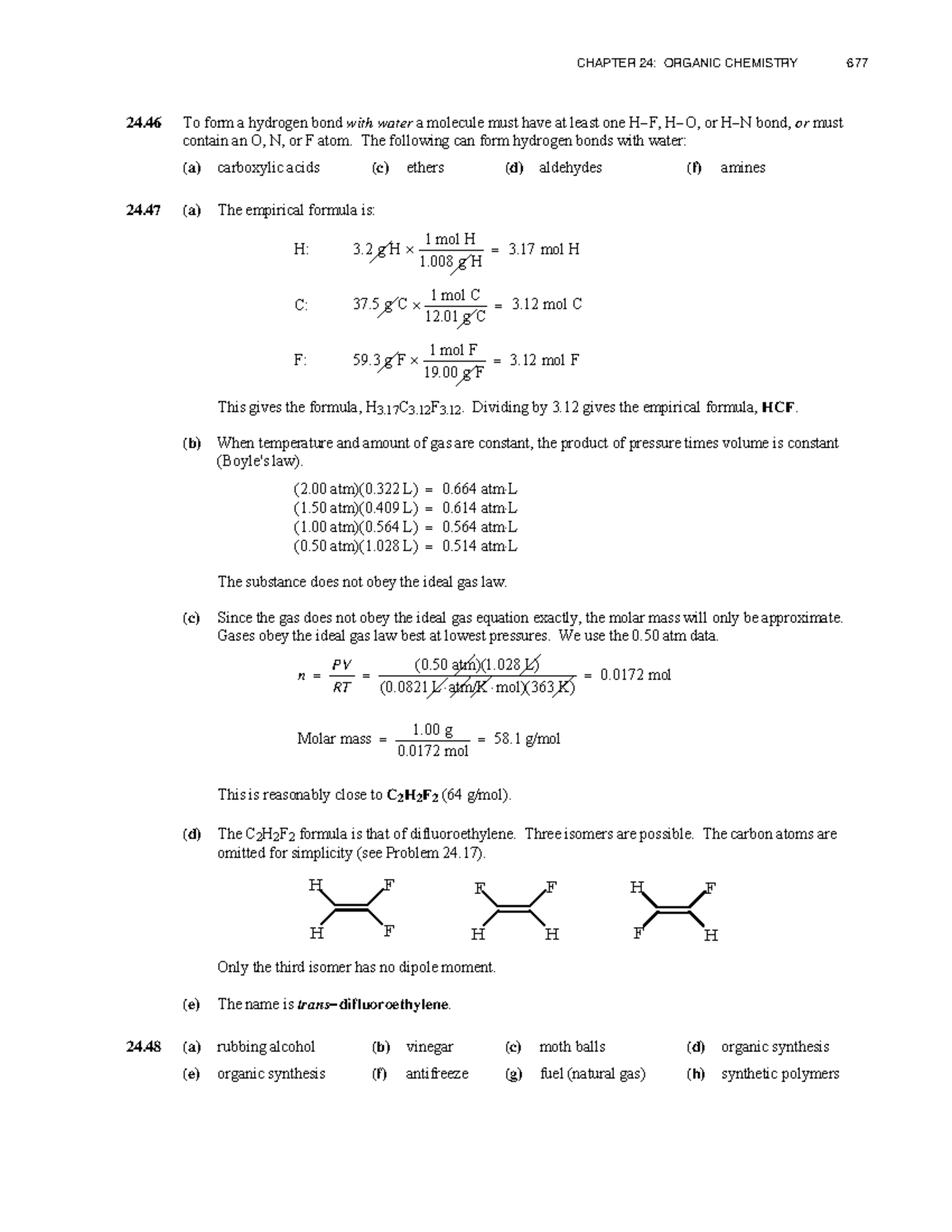 CHAPTER 24: ORGANIC CHEMISTRY - Hydrogen Bonds & Gas Laws - Studocu