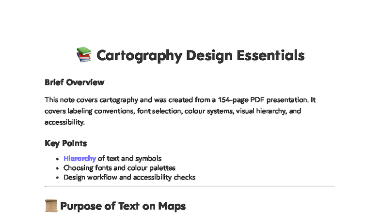 Cartography Design Essentials: Labels, Fonts & Color Guide - Studocu