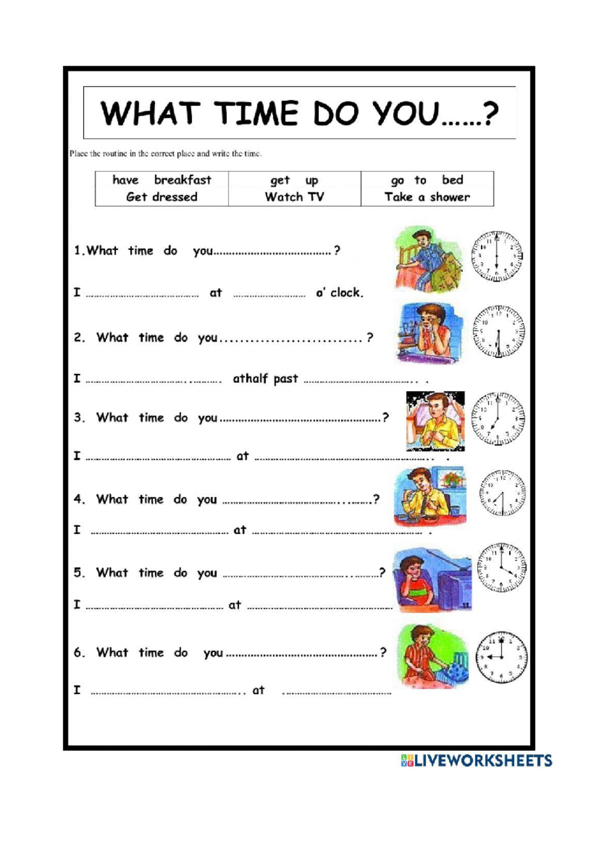 Routine Time Worksheet 2074255 - Studocu
