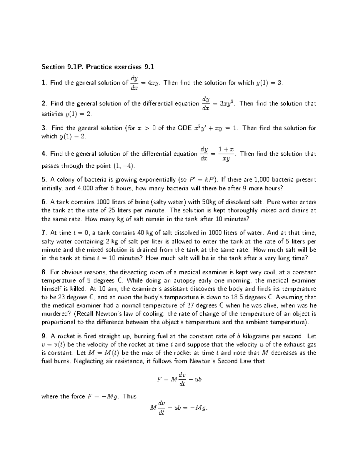 Sec 9 - Practice Problem 2400 9.1 - Section 9. Practice exercises 9 ...