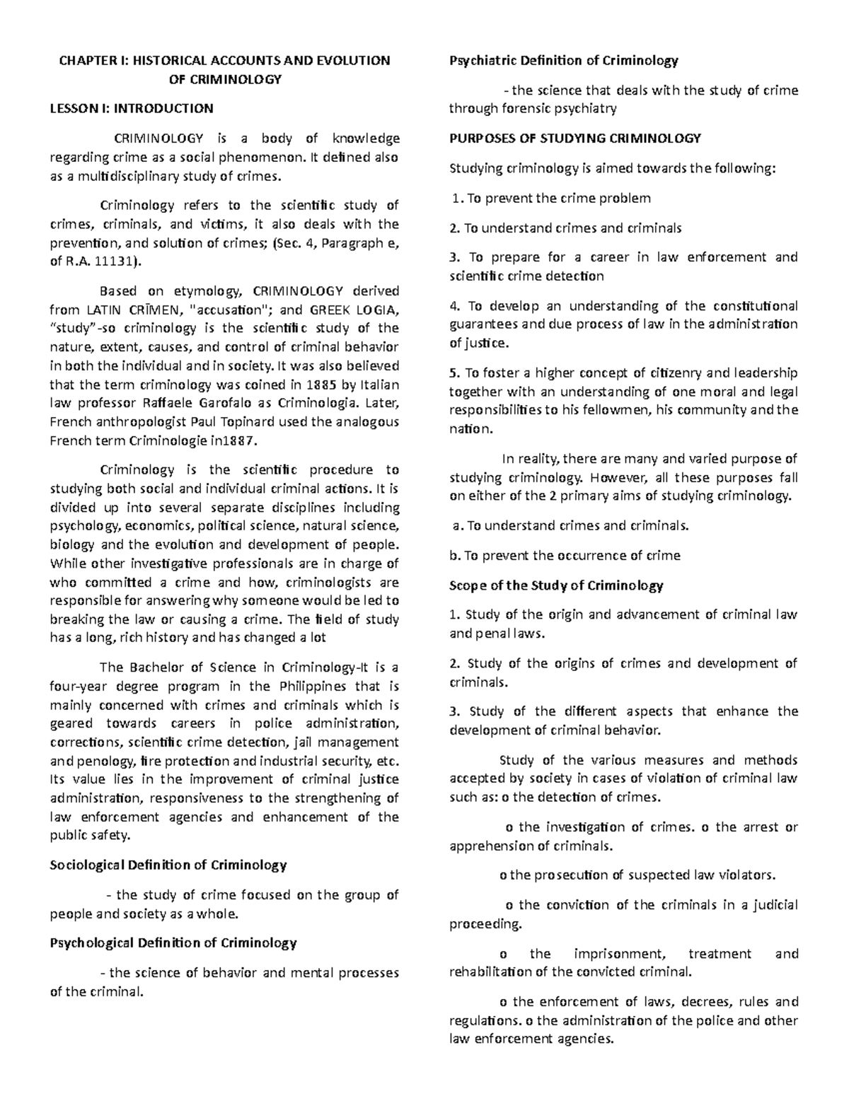CRIM 101 Midterm Study Guide: Criminology Fundamentals & Key Concepts ...