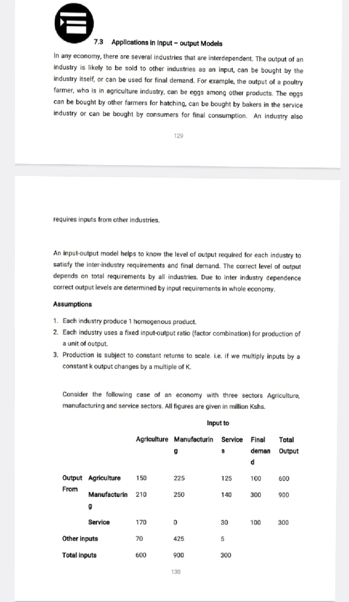 ECO 1104-1 Final Exam Notes on Input-Output Model Analysis - Studocu