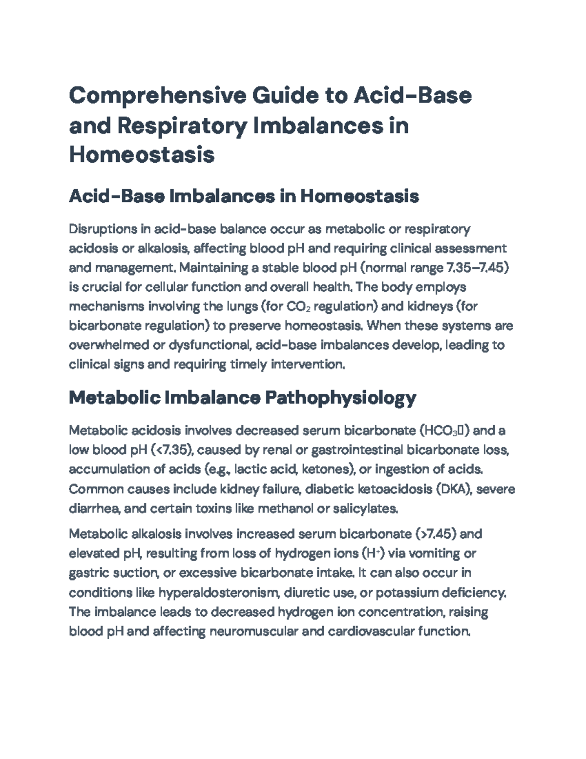 Comprehensive Guide to Acid-Base & Respiratory Imbalances in ...