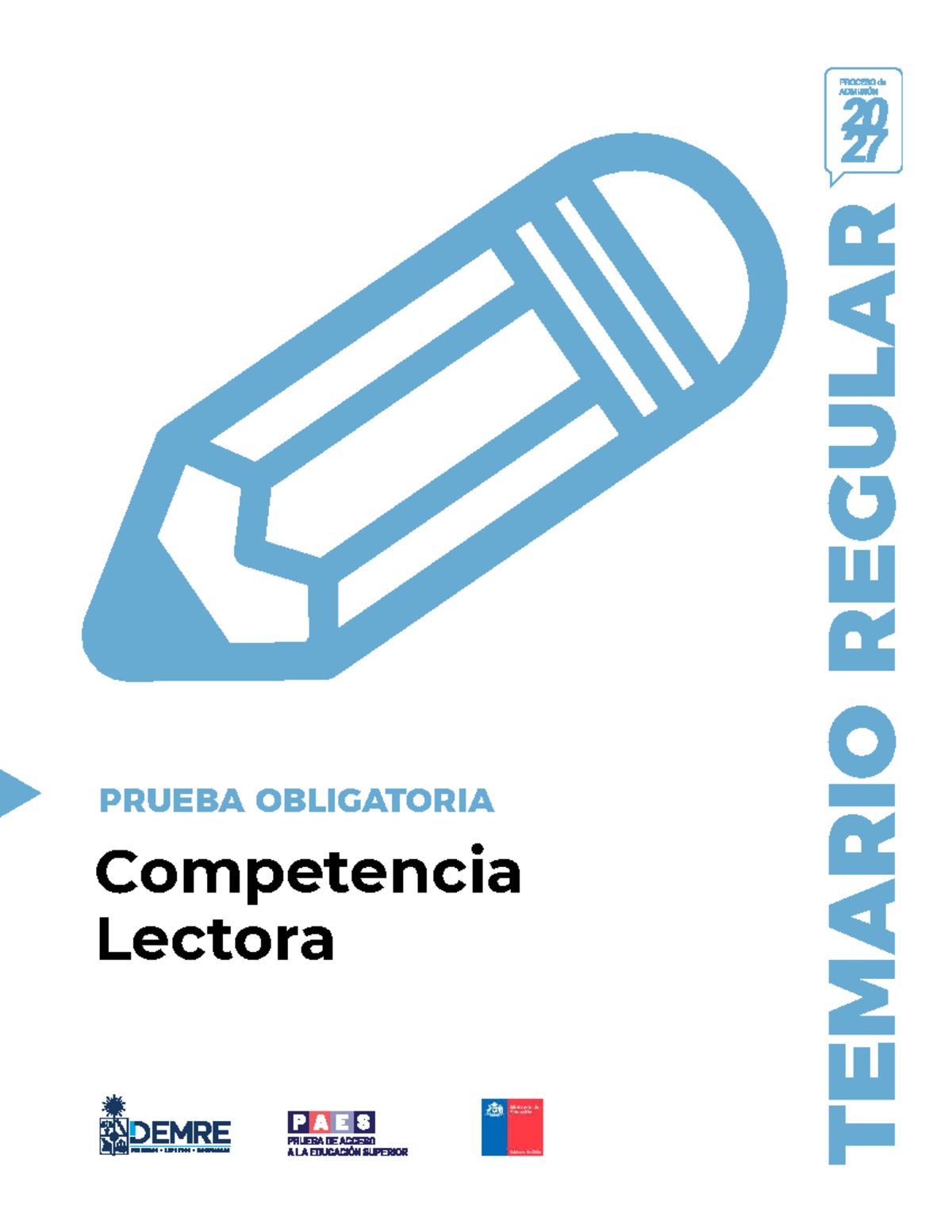 Temario PAES Regular Competencia Lectora Admisión 2027 - Studocu