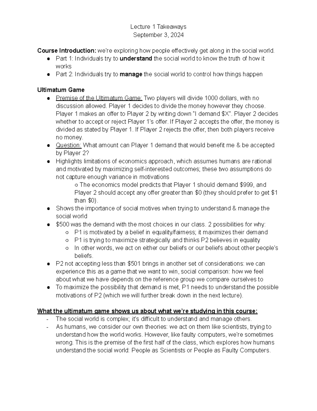 Lecture Notes on Social Psychology Concepts and Theories (Course Code ...
