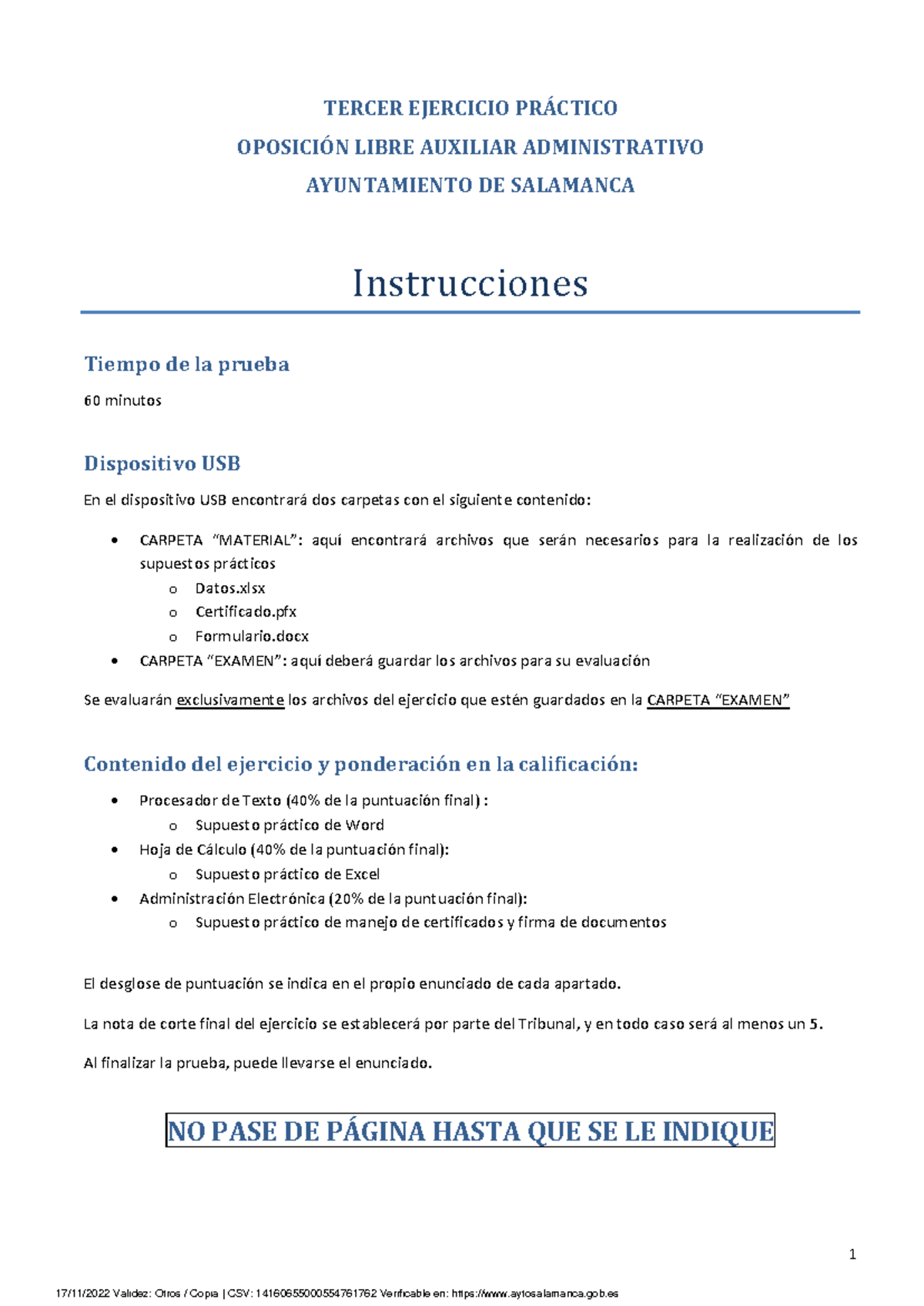 Ejercicio 3 - Oposición Auxiliar Administrativo - Ayuntamiento de Salamanca - Document Preview