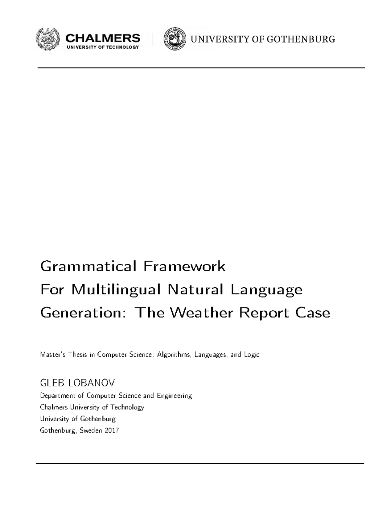 Examensarbete inom Computer Science - Grammatical Framework For ...