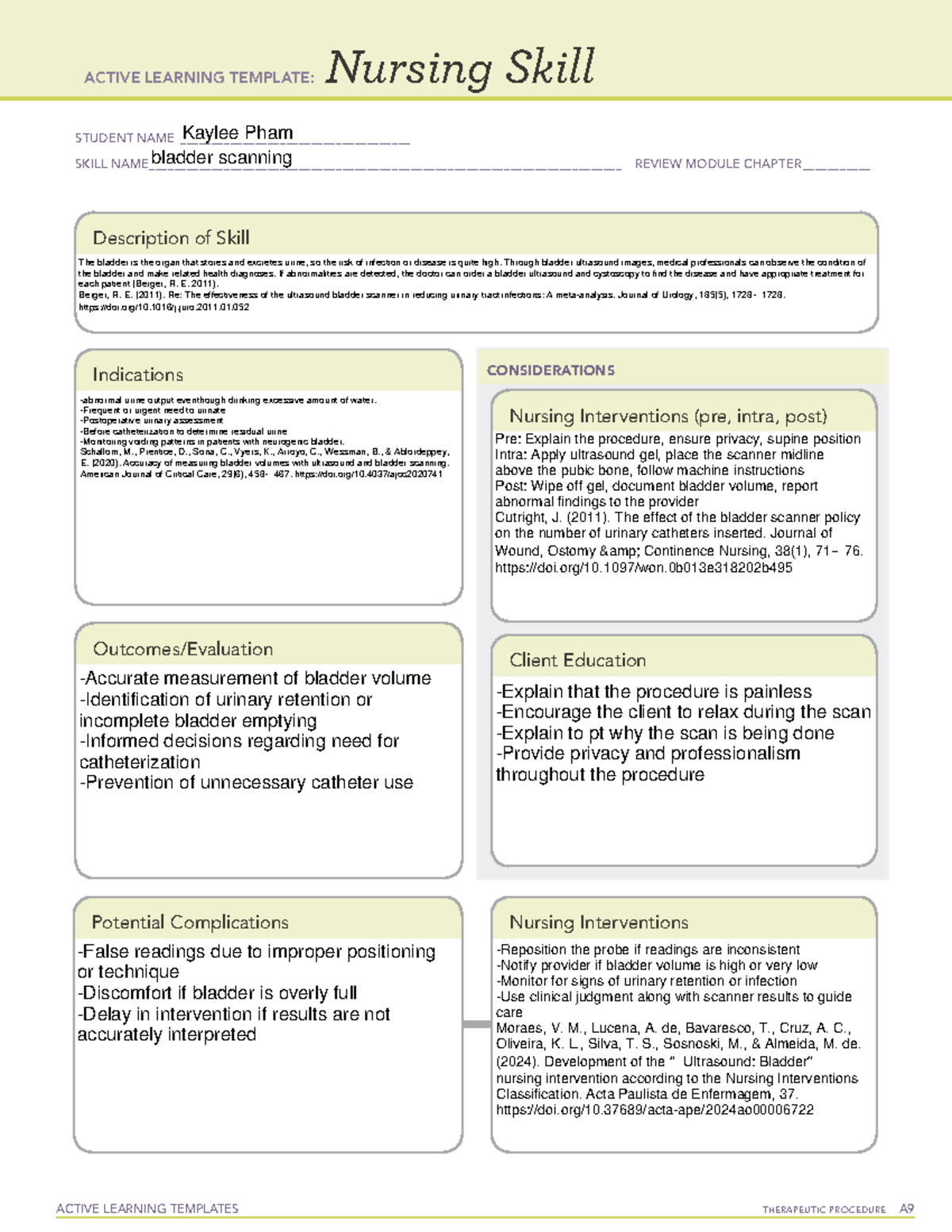 ALT KP bladderscanning - ACTIVE LEARNING TEMPLATES TherapeuTic ...