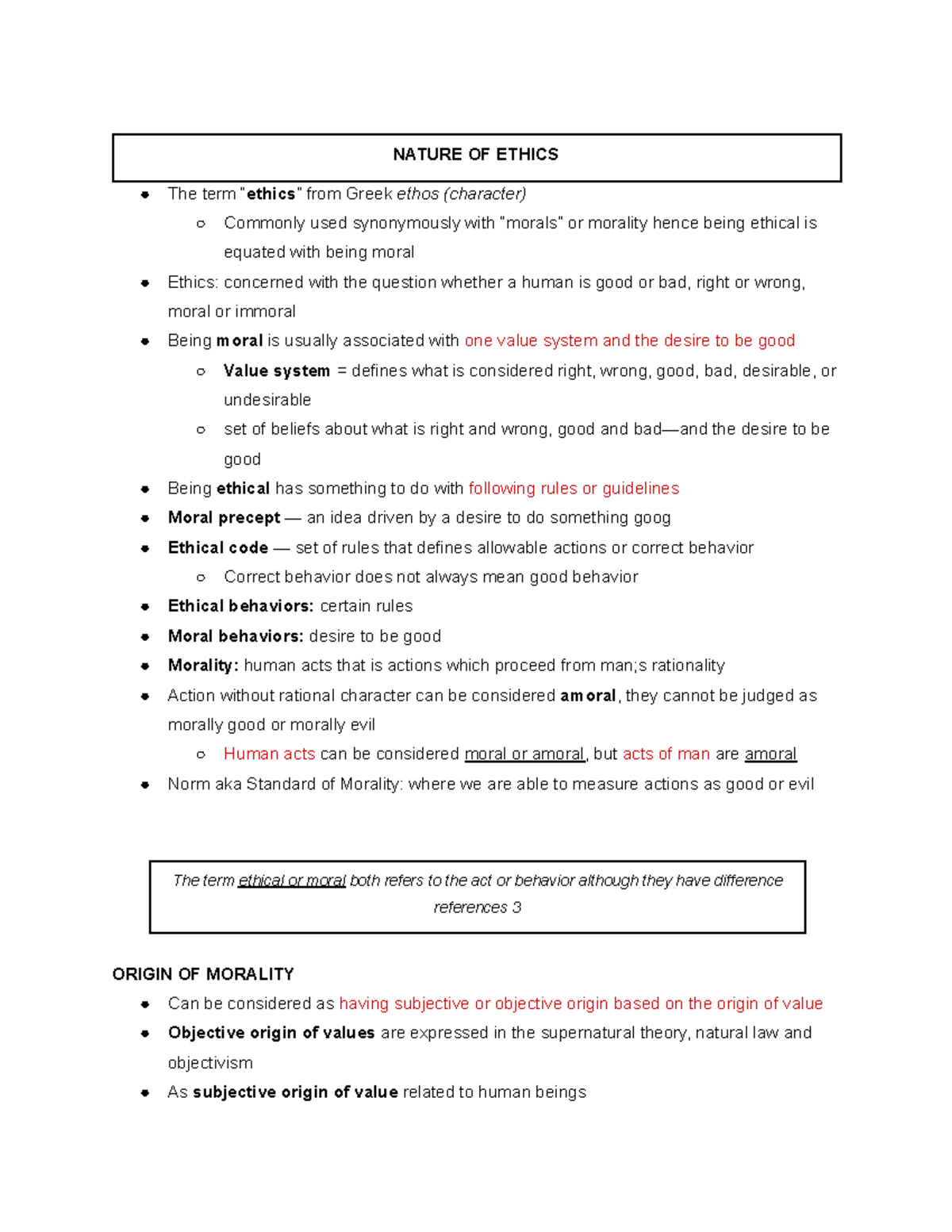 Ethics 101: Comprehensive Finals Reviewer on Moral Theories and Values ...
