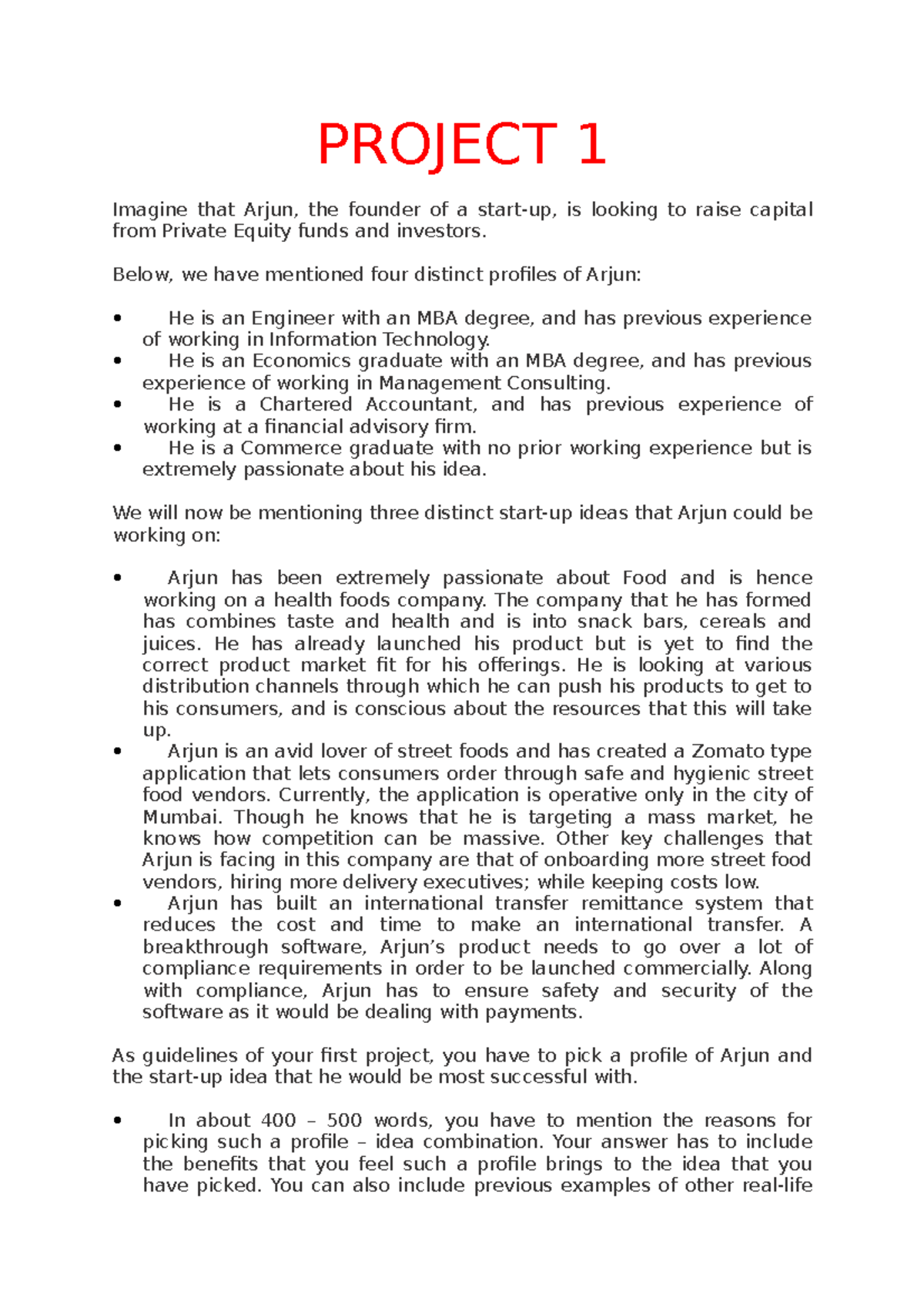 Project 1 - Finance Notes for Start-up Capital Assessment - Studocu