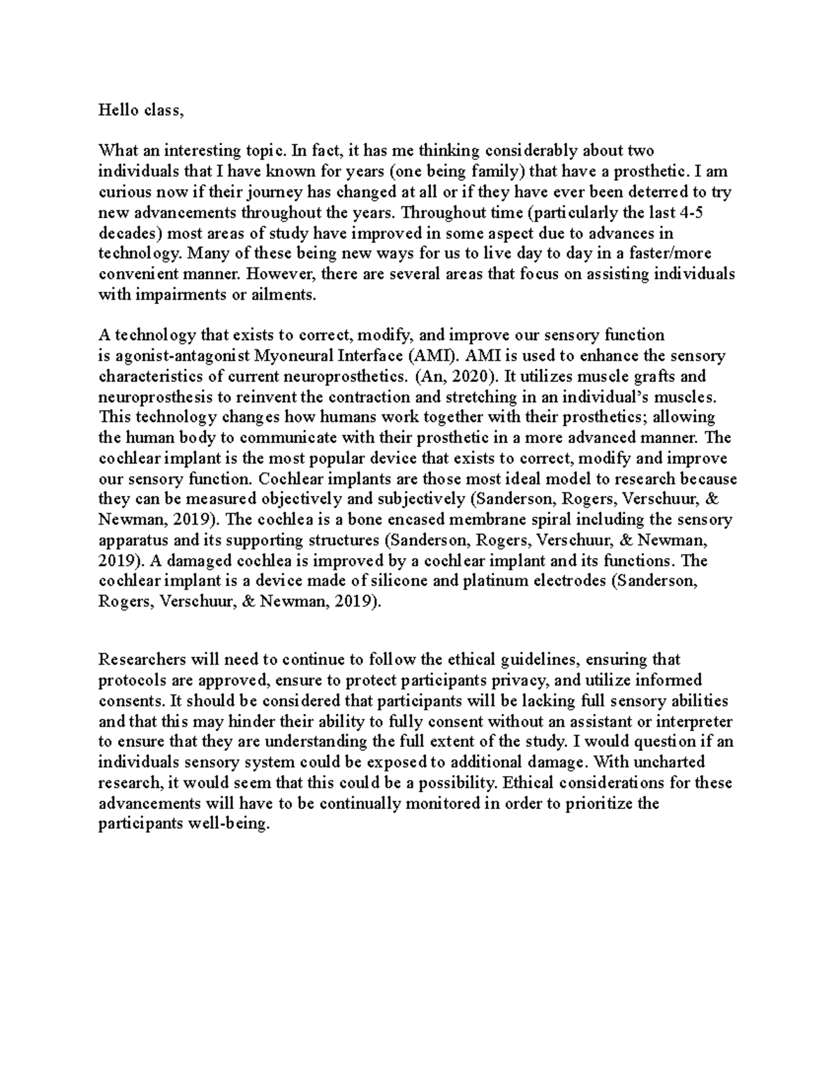 Psy 300 module 4 discussion - Hello class, What an interesting topic ...