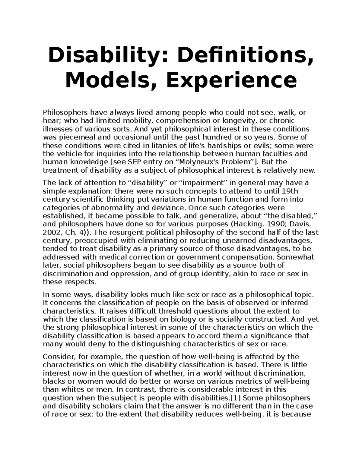 Lecture 1: Disability - Definitions, Models, and Experiences Explained ...