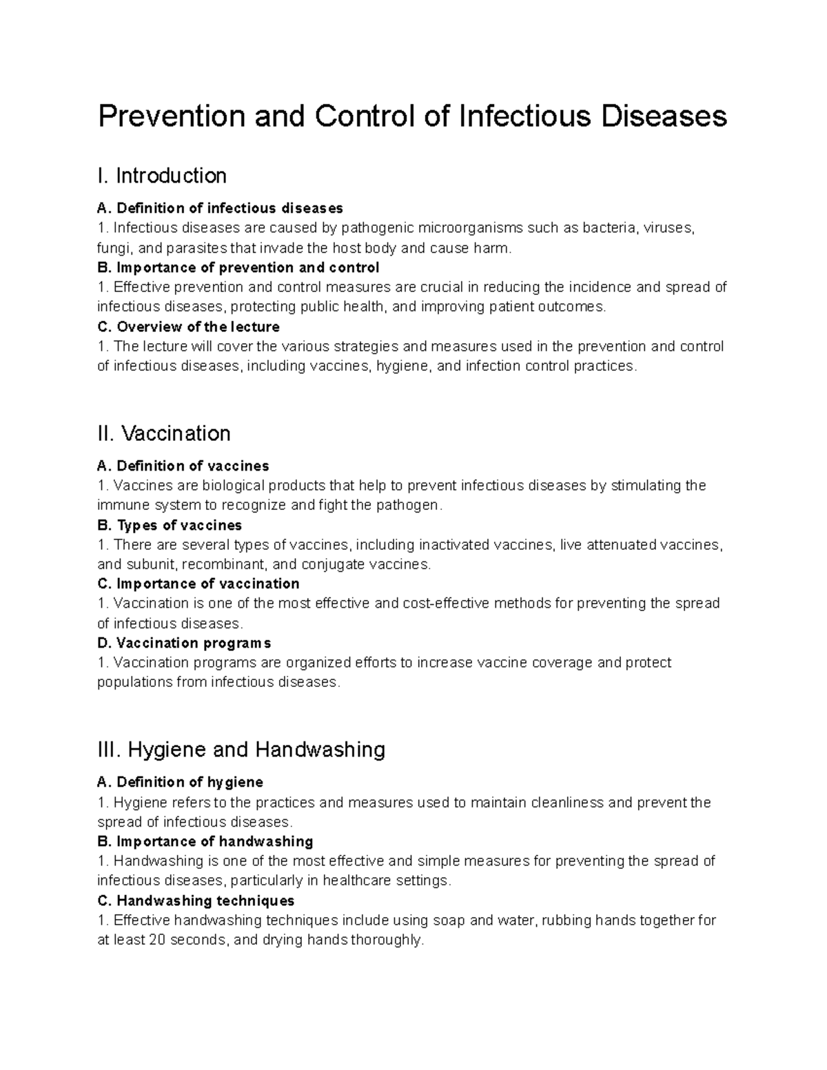 BIO-2010 Lecture 55: Strategies for Infectious Disease Control - Studocu