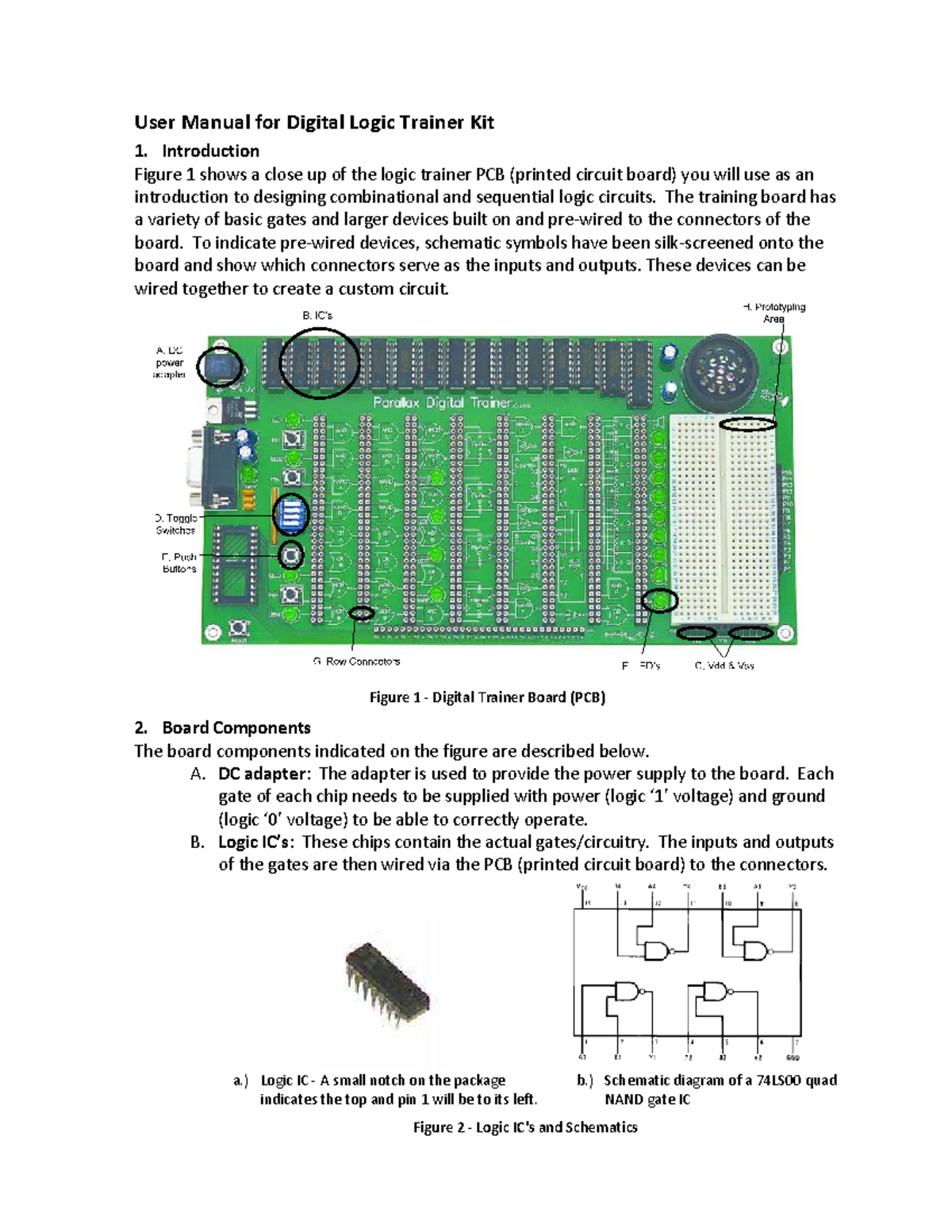 User Manual for Digital Logic Trainer Kit: Key Components & Wiring ...
