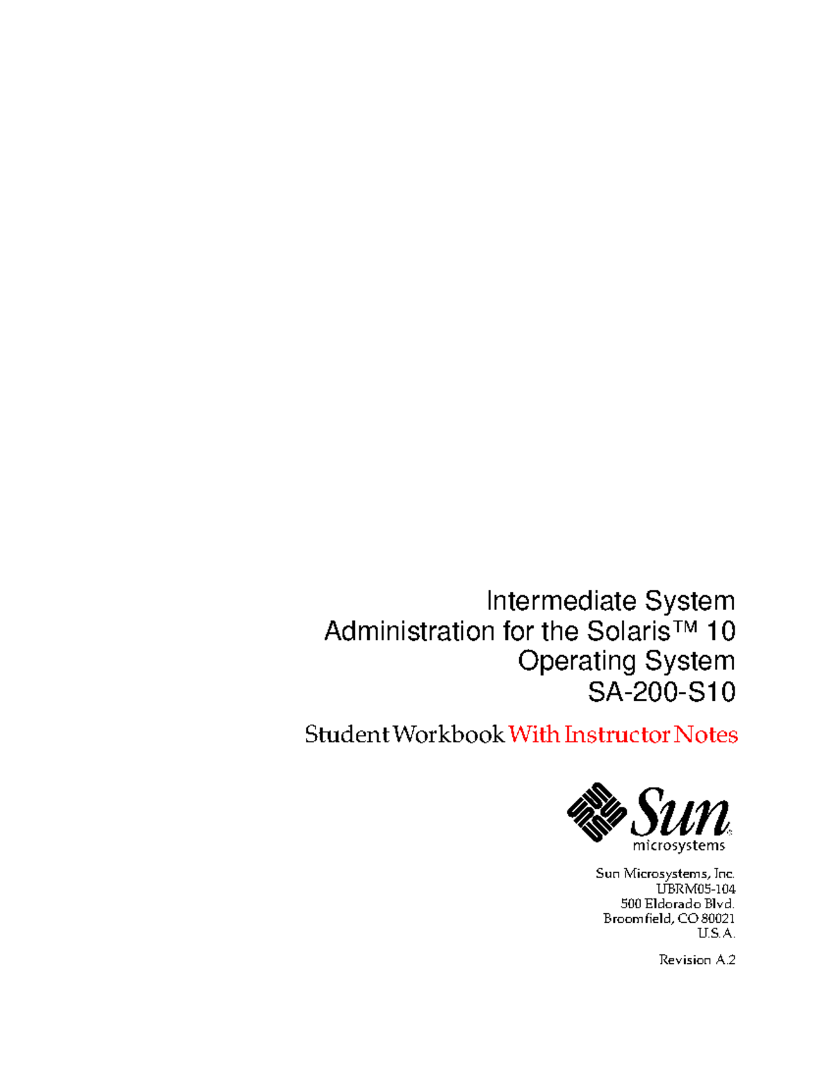 SA200S10 IW - Operating System Solaris 10 - Sun Microsystems, Inc ...