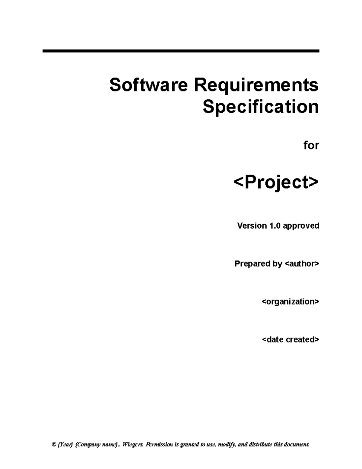 Software Requirements Specification (SRS) Template v1.0 - Studocu