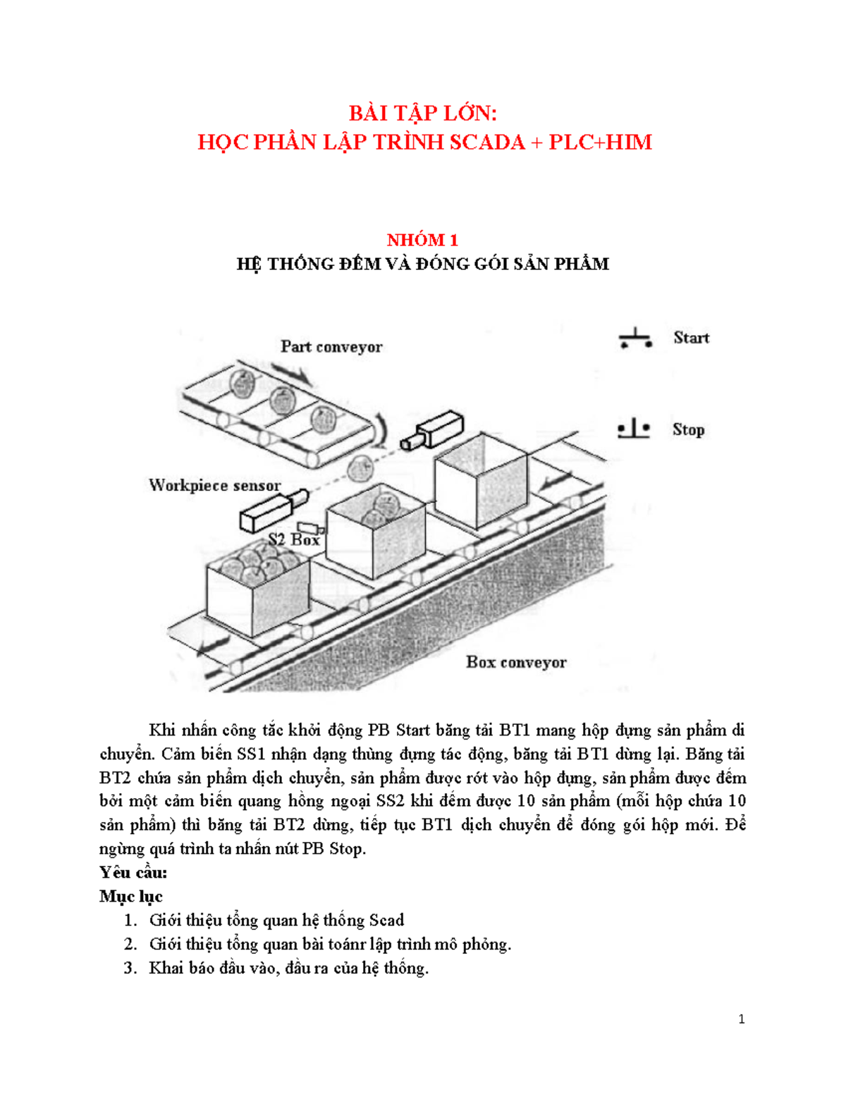 BÀI TẬP LỚN: HỆ THỐNG SCADA VÀ PLC NHÓM 1-16 - Studocu