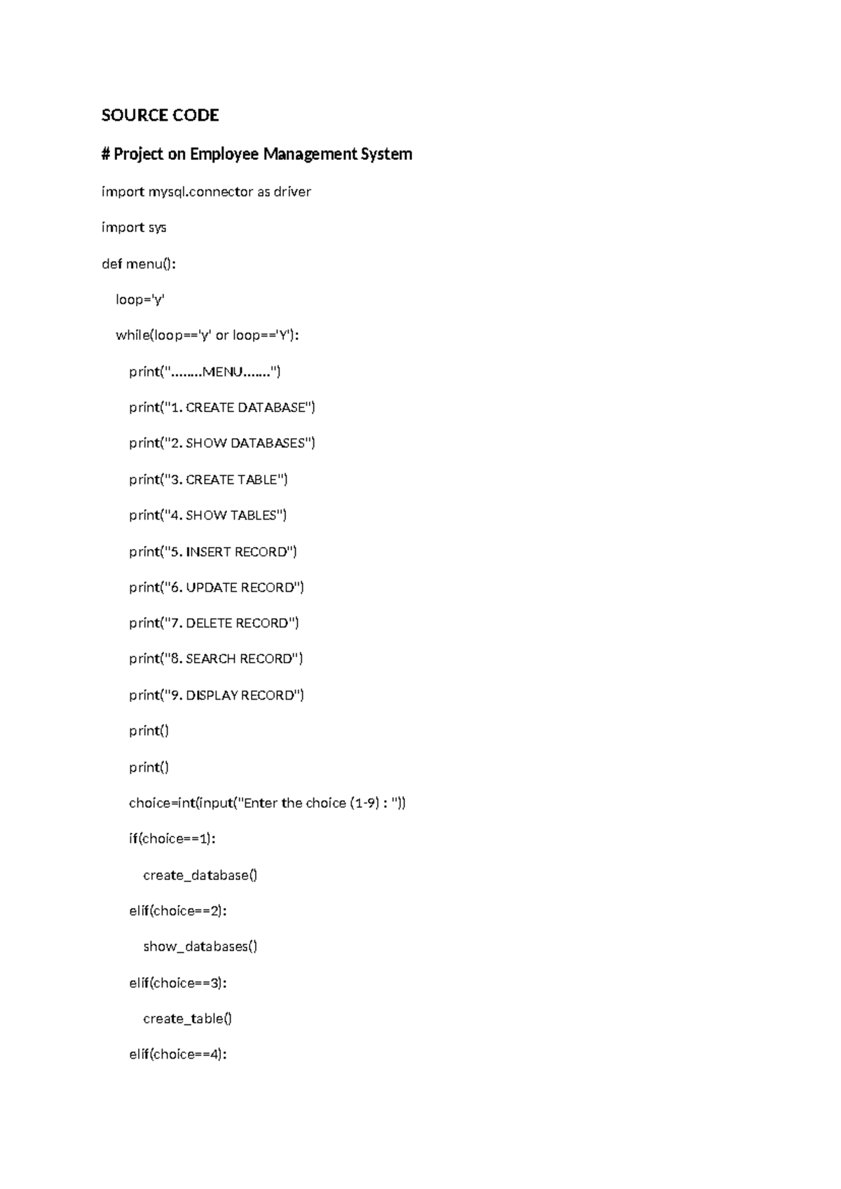 10. EMS Source Code Project for Employee Management System - Studocu