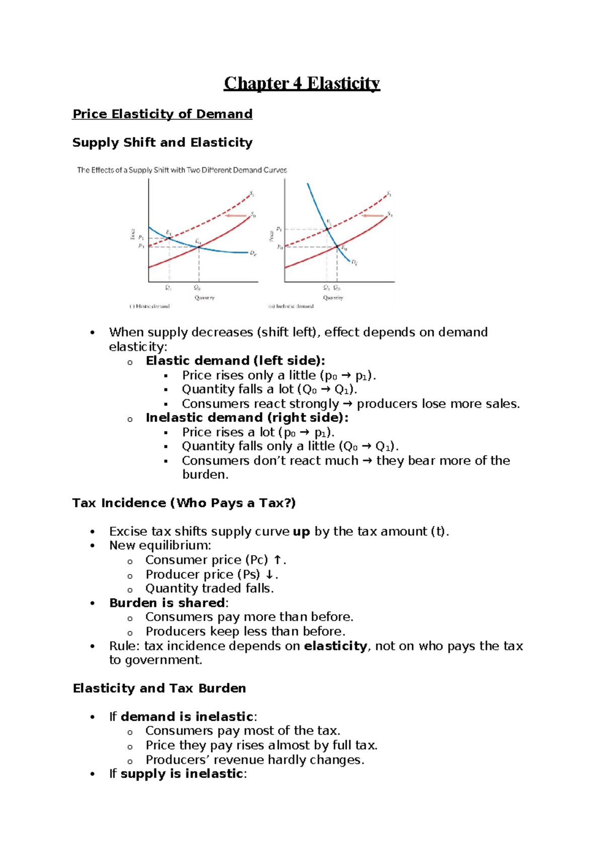 Chapter 4 Elasticity: Price Elasticity of Demand & Supply Analysis ...
