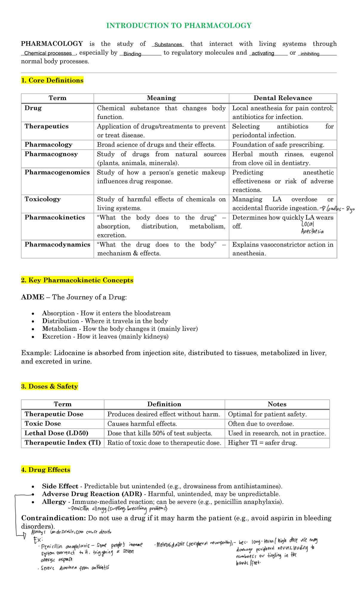 PHM 101: Introduction to Pharmacology and Key Concepts - Studocu
