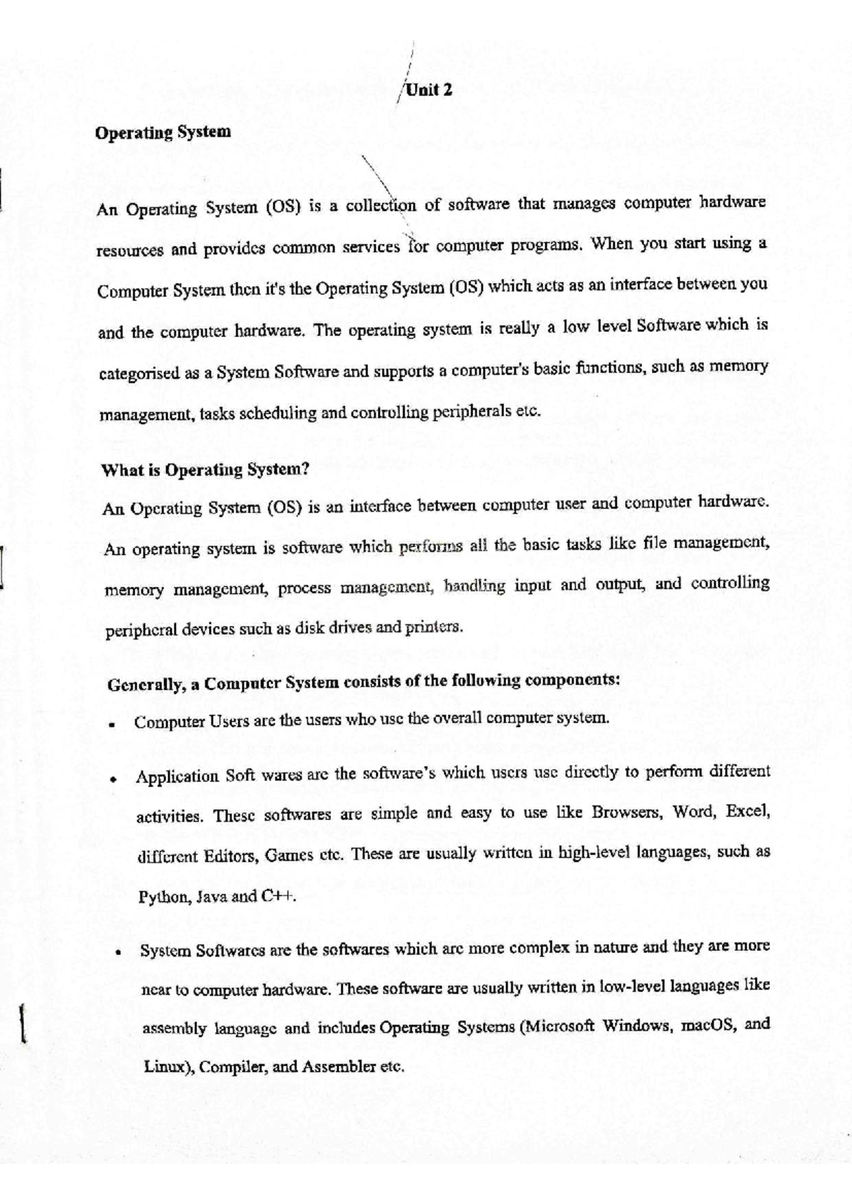 Fundamentals of Operating Systems - Unit 2 Notes - Studocu