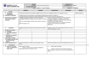 Grade 5 DLL ESP 5 Q4 Week 6 - GRADES 1 to 12 DAILY LESSON LOG School ...