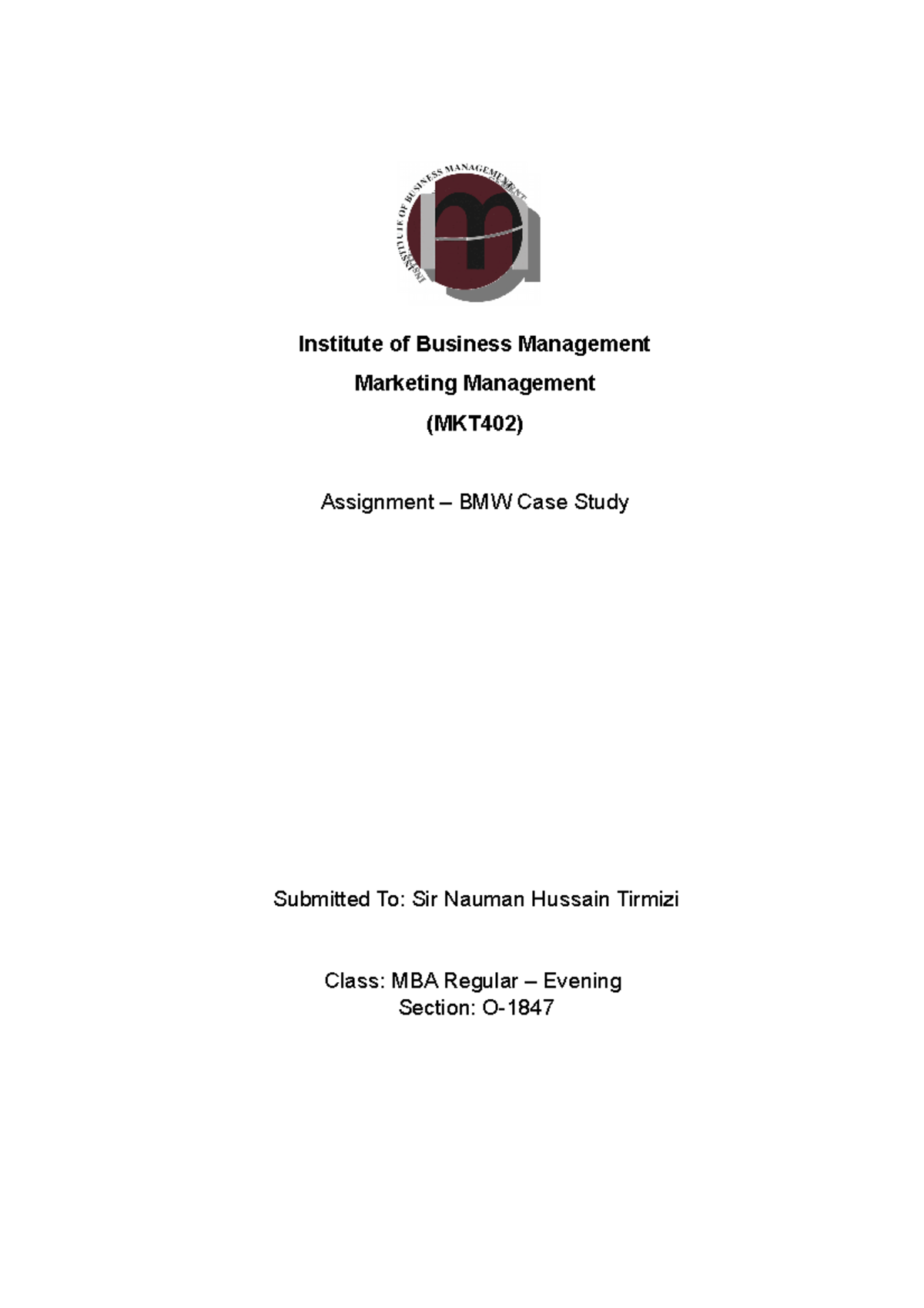 BMW Case Study (MKT402) - Comprehensive Analysis & Insights - Studocu