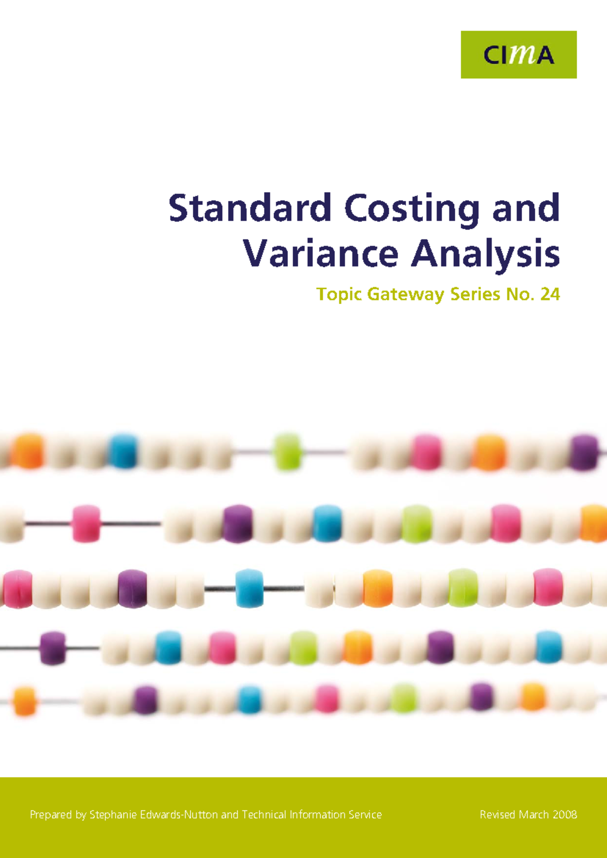 CIMA TG24: Standard Costing and Variance Analysis Overview - Studocu
