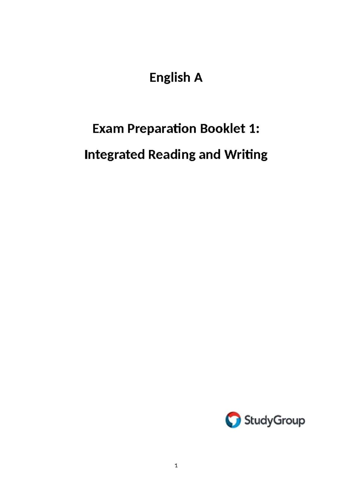 1 Exam Reading Prep Booklet: English A with Answers - Studocu