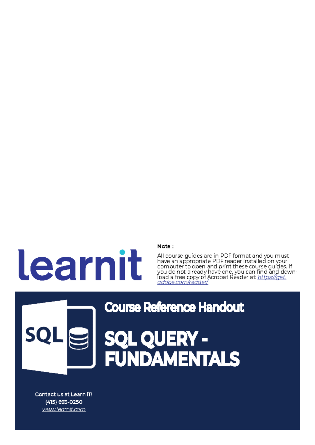 SQL Fundamentals Course Reference Handout - Studocu