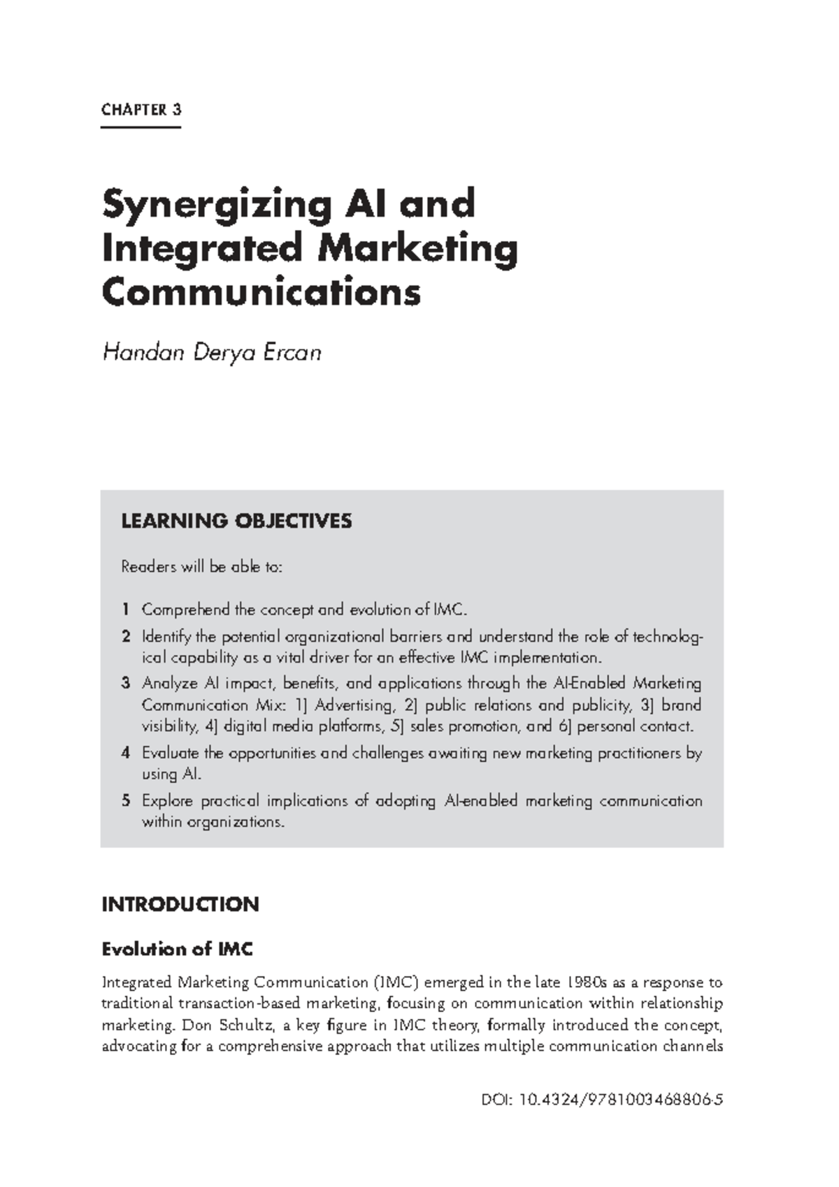 CHAPTER 3: Synergizing AI with Integrated Marketing Communications (IMC ...