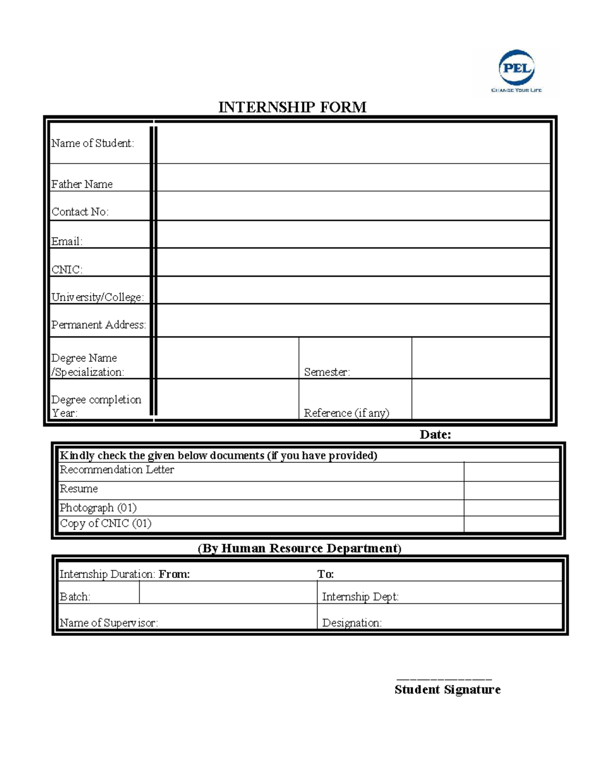 Internship Form - Site certification - INTERNSHIP FORM Name of Student ...