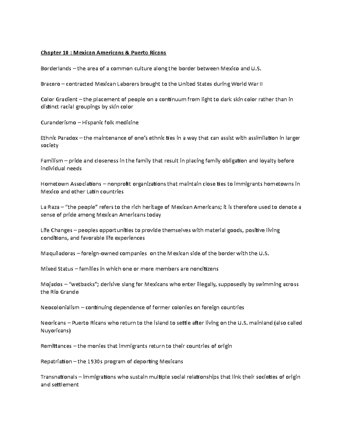Chapter 10 Key Terms - Raymond Hall Racial and Ethnic Groups - Chapter ...