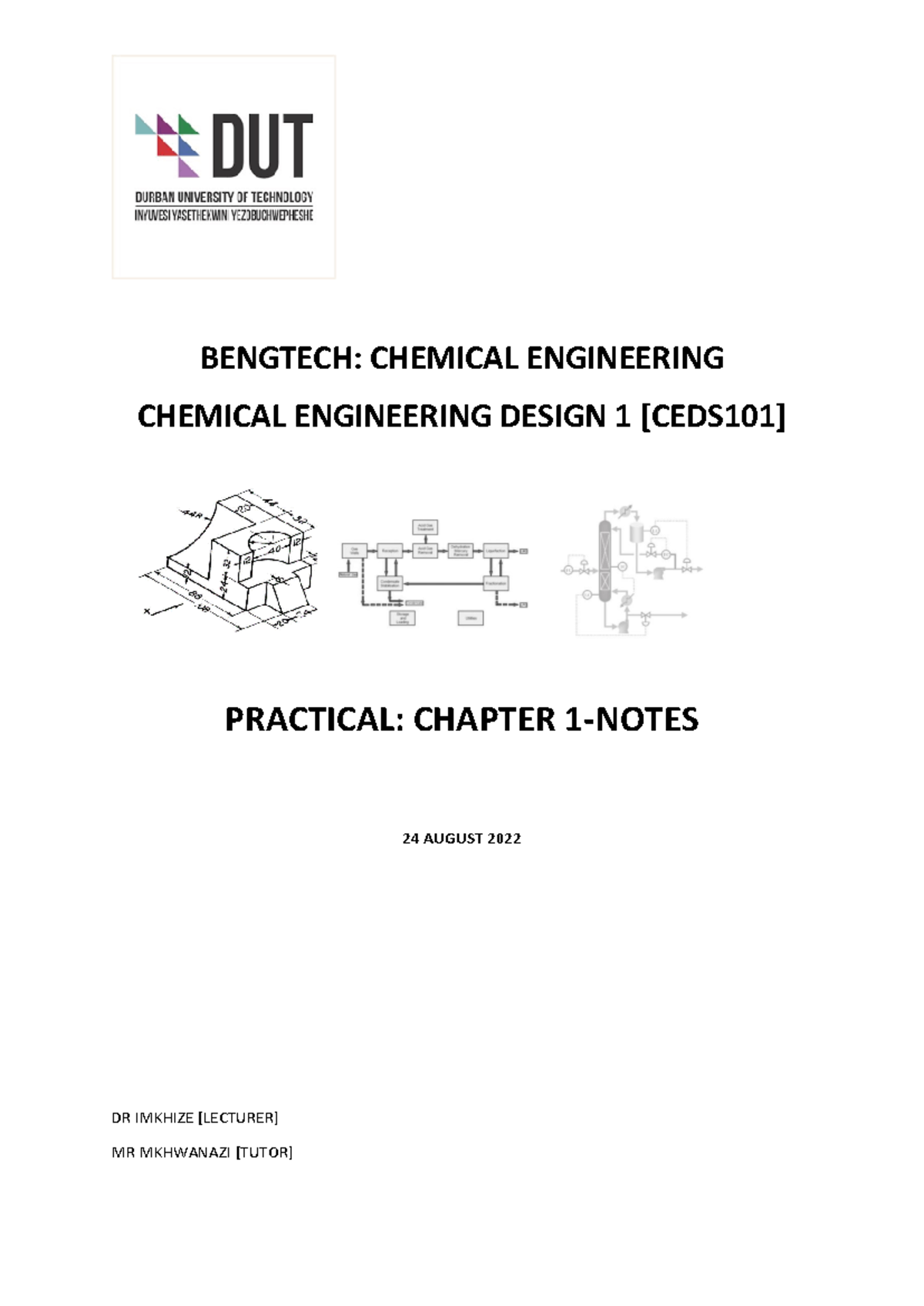 CEDS101: Practical Notes on Chemical Engineering Design Chapter 1 - Studocu
